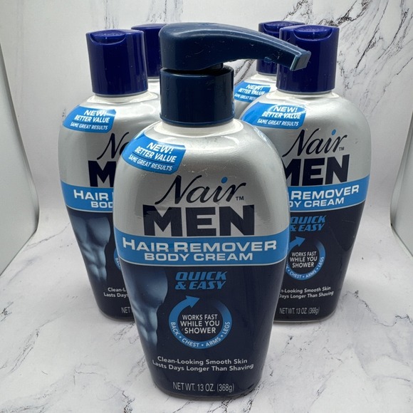 Nair Other - 5 Nair Men Hair Removal Body Cream 13 oz (368 g) Each Lot, 1 With Pump